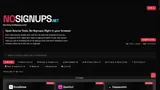 Screenshot of the NoSignups homepage
